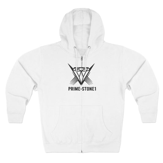 Winged Emblem Zip Hoodie — Prime-Stone1 Graphic Zip-Up