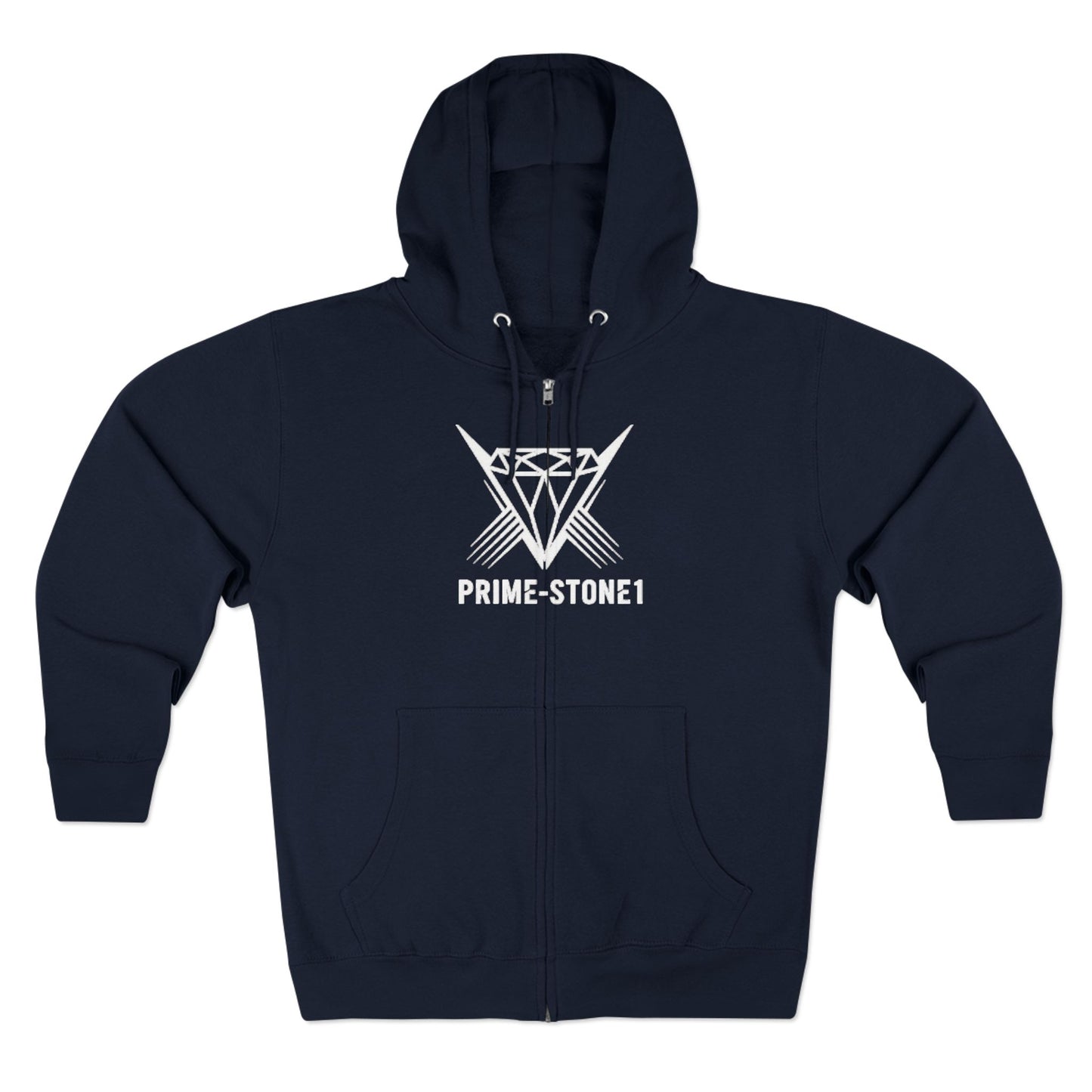 Winged Emblem Zip Hoodie — Prime-Stone1 Graphic Zip-Up