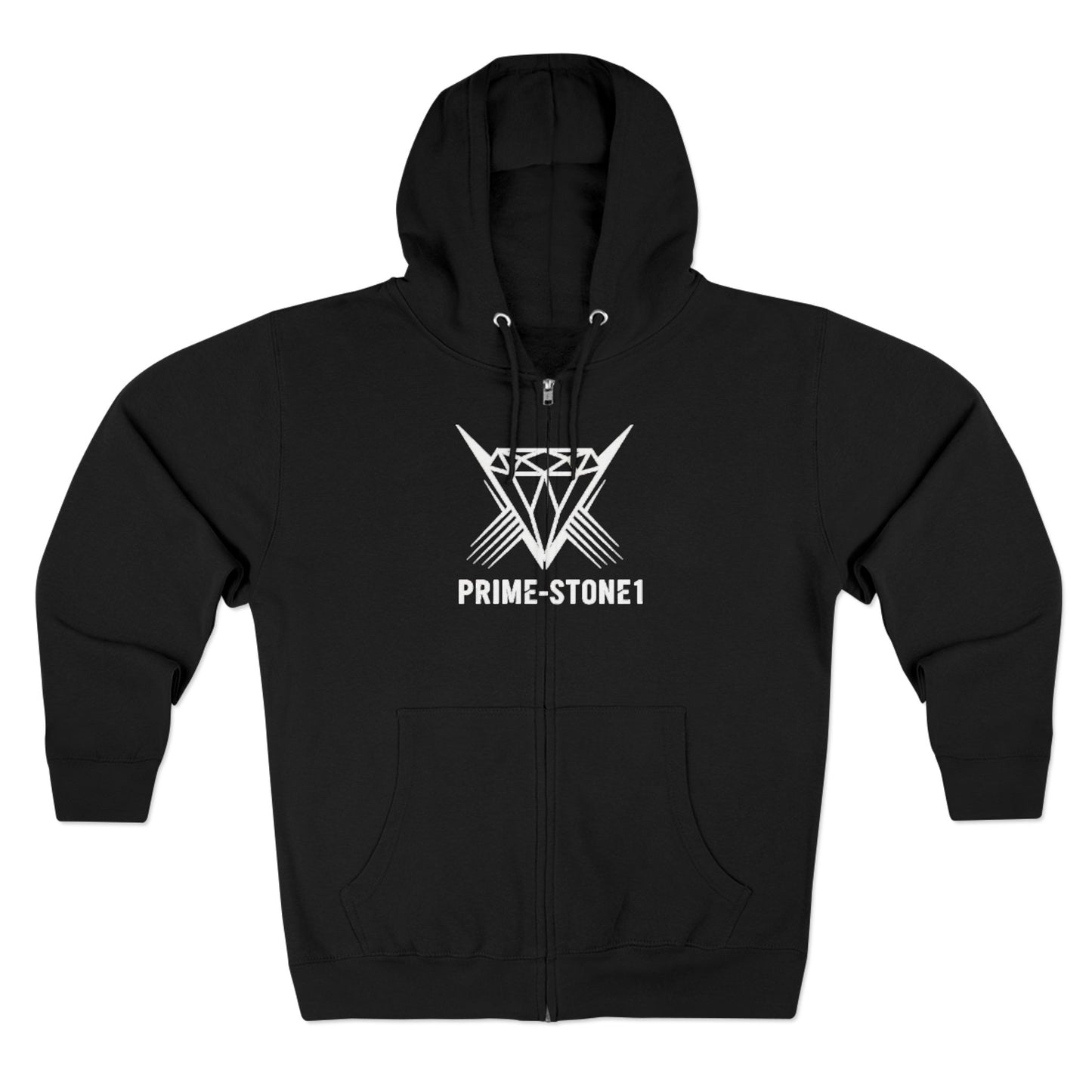 Winged Emblem Zip Hoodie — Prime-Stone1 Graphic Zip-Up