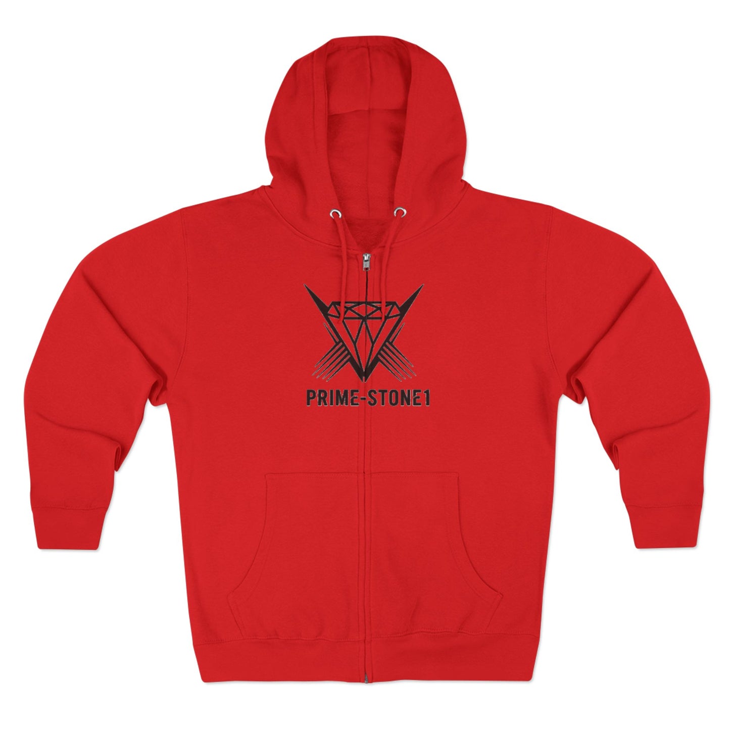 Winged Emblem Zip Hoodie — Prime-Stone1 Graphic Zip-Up