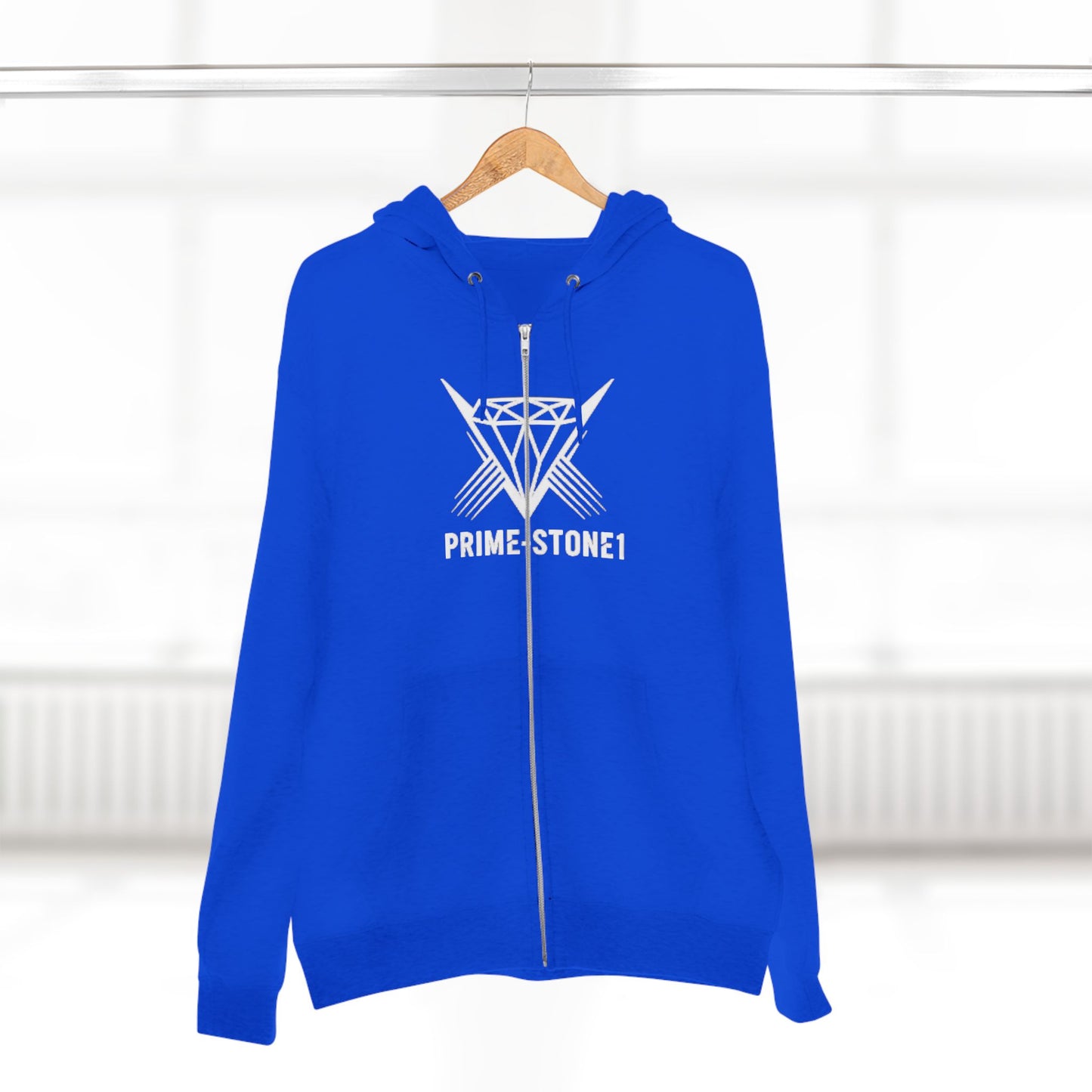Winged Emblem Zip Hoodie — Prime-Stone1 Graphic Zip-Up