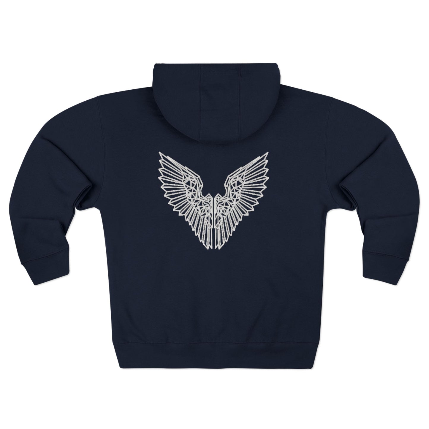 Winged Emblem Zip Hoodie — Prime-Stone1 Graphic Zip-Up