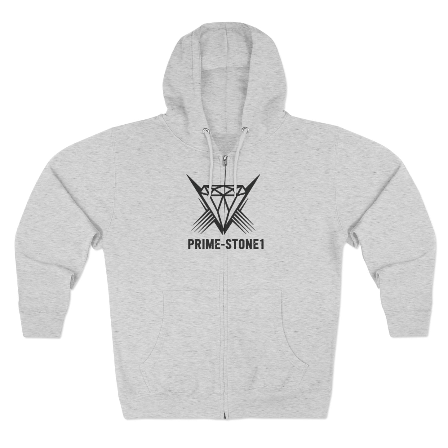 Winged Emblem Zip Hoodie — Prime-Stone1 Graphic Zip-Up