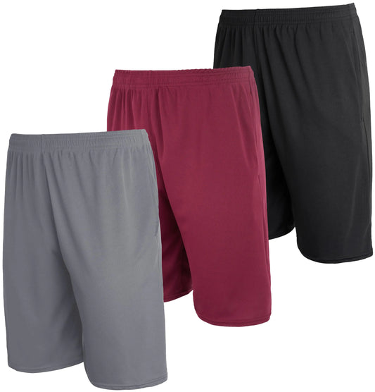 Men's 3-Pack Mesh Athletic Shorts - Quick Dry Workout Gym Shorts