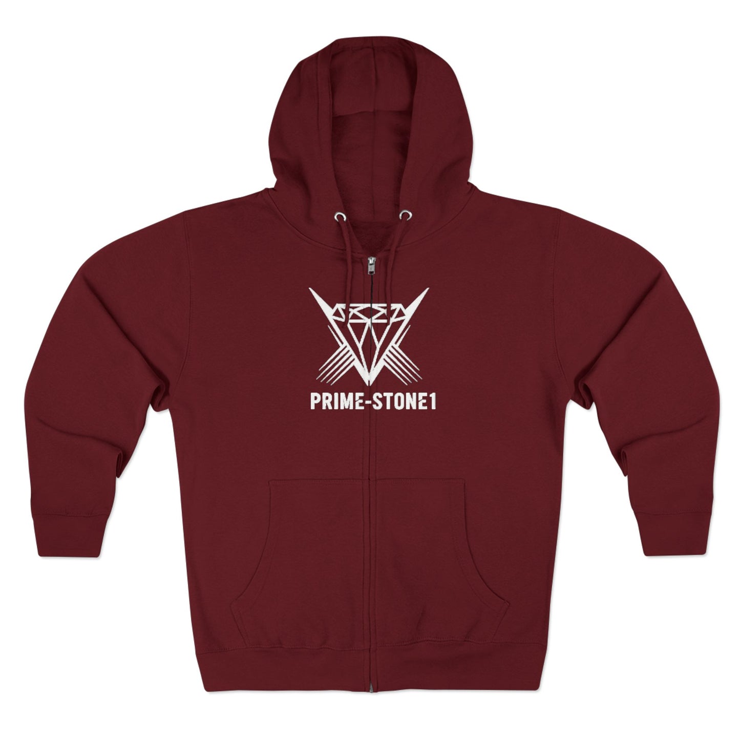 Winged Emblem Zip Hoodie — Prime-Stone1 Graphic Zip-Up