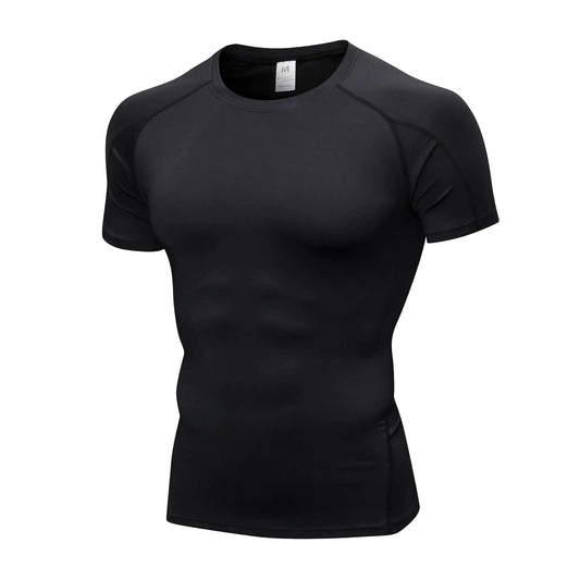 Men's Compression Shirt - Black Athletic Performance Wear